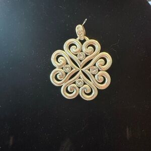 Brighton Silver Brooch with Intricate Design. Chain not included. 2” brooch